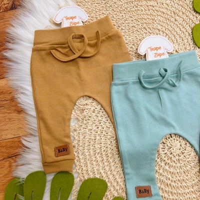 Kit 3 Calças - Baby - Caramelo, Verde e Areia